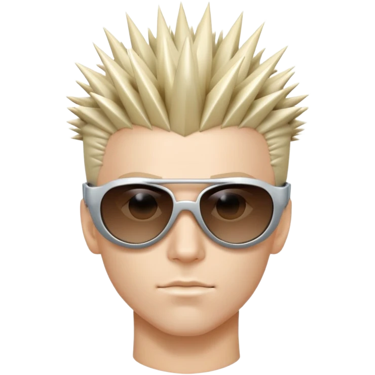 cyber y2k guy with futuristic sunglasses and spiky hair emoji