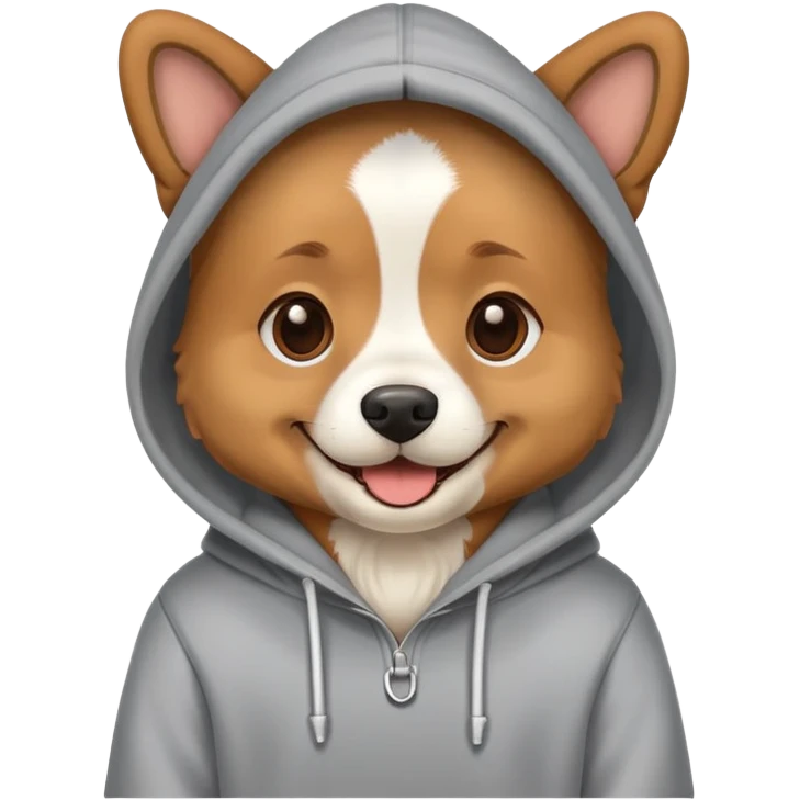 Dog wearing a hoodie  emoji