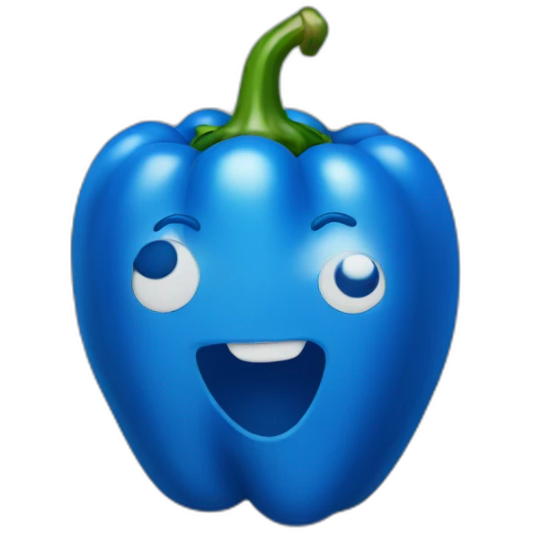 Blue pepper emoji