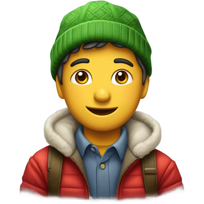 Niño enojado con gorro de navidad emoji