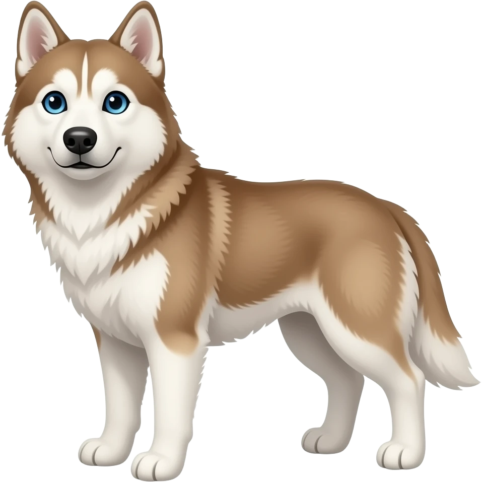 Light brown and white, blue eyed Husky emoji