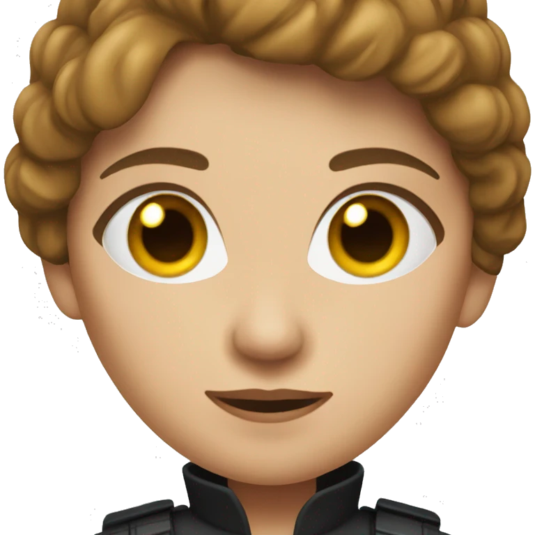 female spy with blue eyes and brown hair emoji