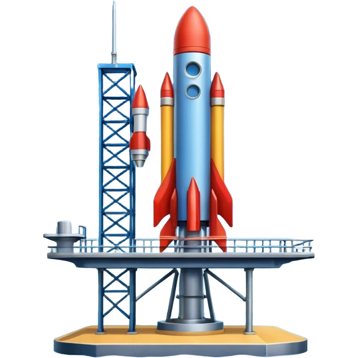 modern rocket launch platform from sea emoji
