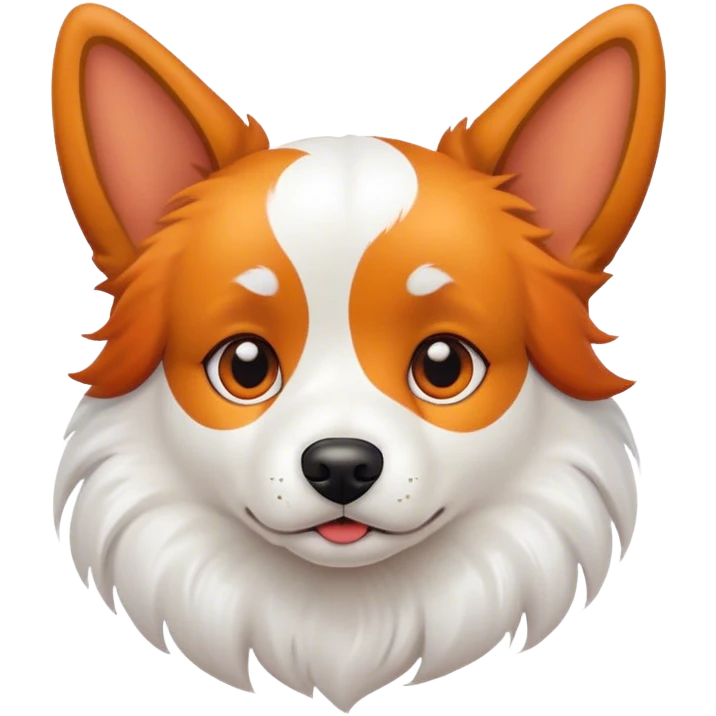 Dog blanche et orang e emoji