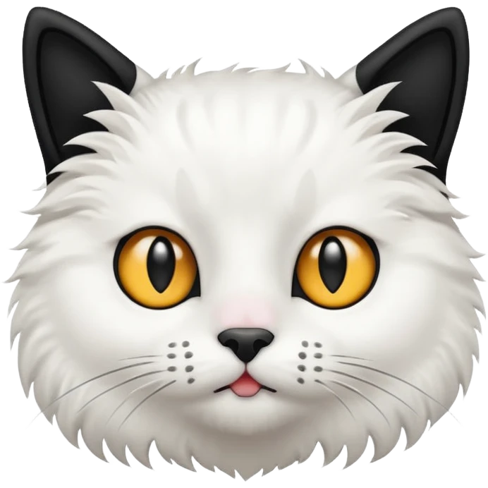 gatito blanco con orejas negras  emoji