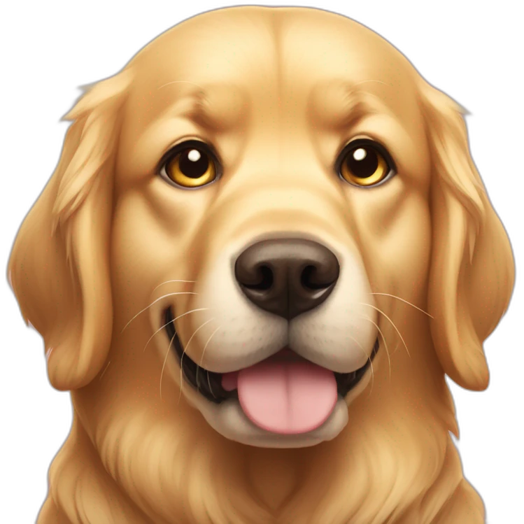 Golden retriever with side eyes judgy look emoji