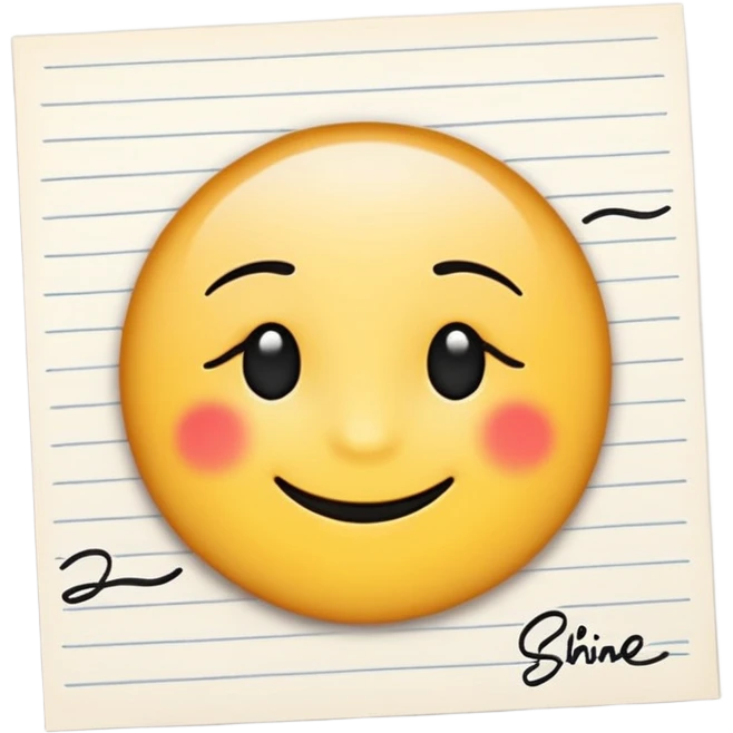 handwritten note emoji style "shine unapologetically"elegant style emoji