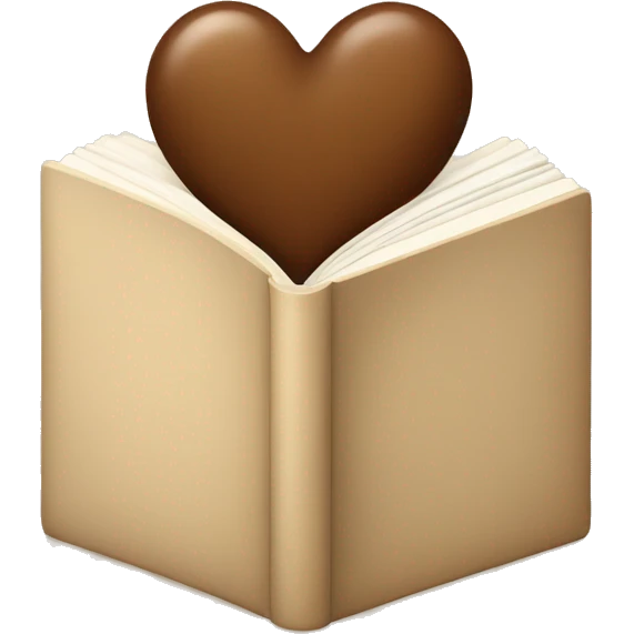 beige books and brown heart emoji