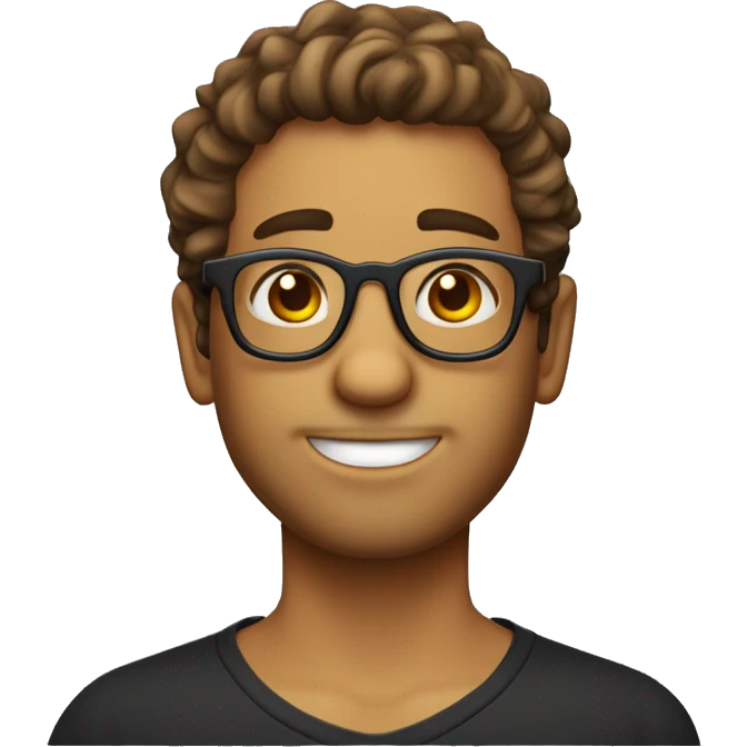 Chico de cabello rubio rizado con gafas  emoji