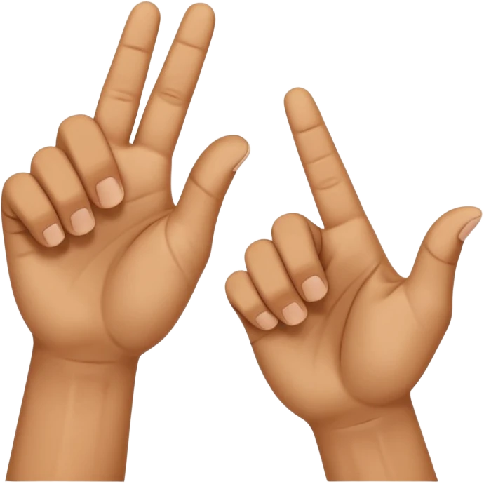 Hold up your hands. With your left hand, make a ‘6’ by curling your index finger like a hook while sticking your thumb out. With your right hand, make a ‘7’ by pointing your index finger straight and your thumb sideways like an L-shape. Put both hands next to each other — that’s the 67 meme emoji