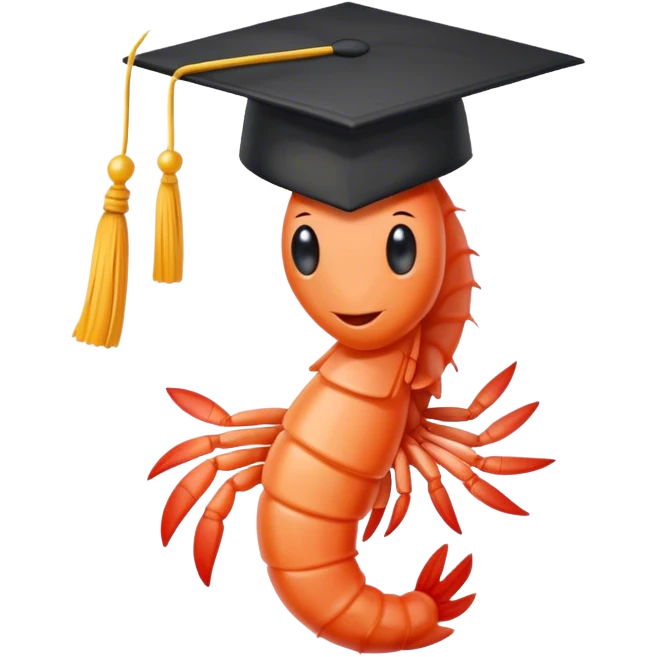 shrimp with phd hat emoji