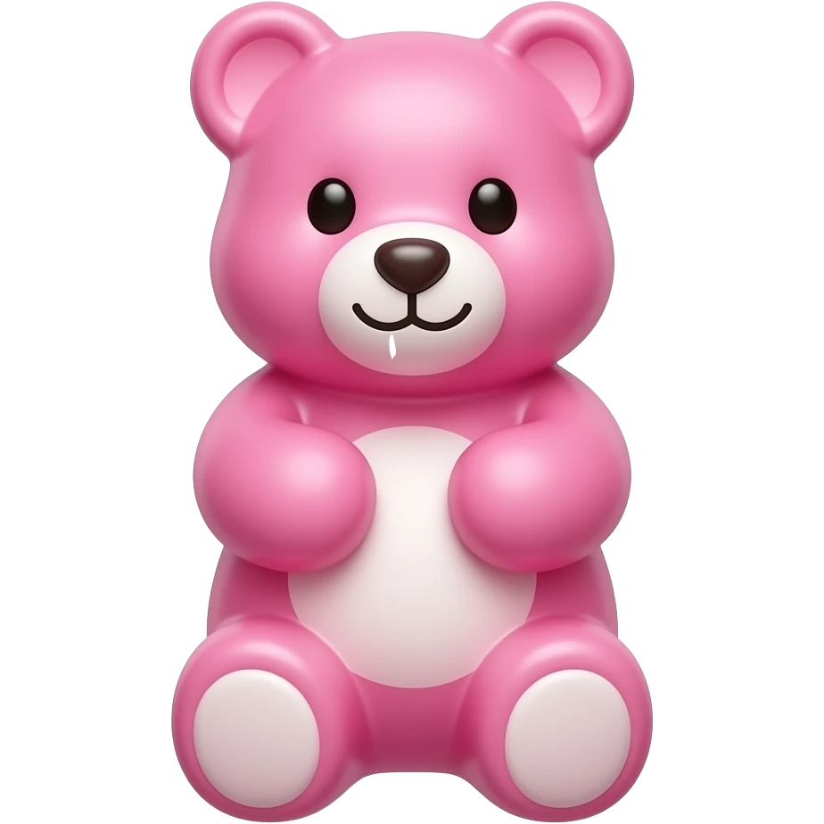 pastel light pink realistic gummmy bear emoji