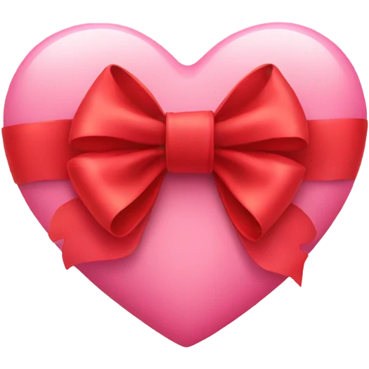 pink heart with red bow  emoji