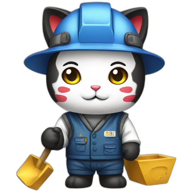 maneki neko mining worker  emoji