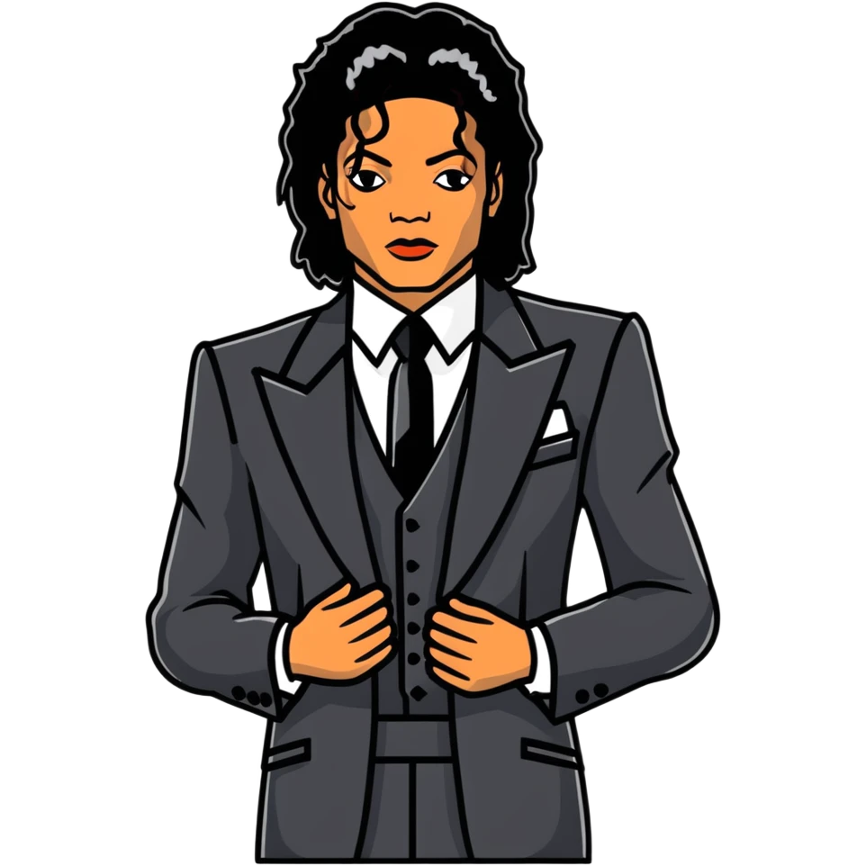 Michael Jackson elegant black suit waist up portrait emoji