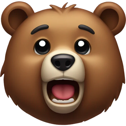 Bear with a face shocked emoji