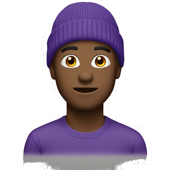Purple beanie off head emoji