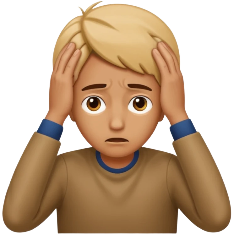 manos a la cabeza, de preocupacion emoji