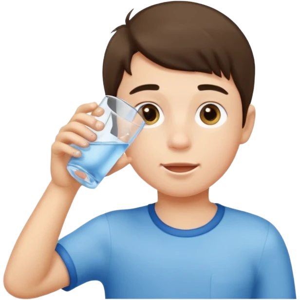 boy drinking water emoji