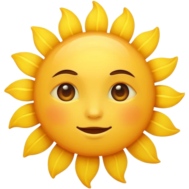 a sun emoji with no eyes, nose, or mouth emoji