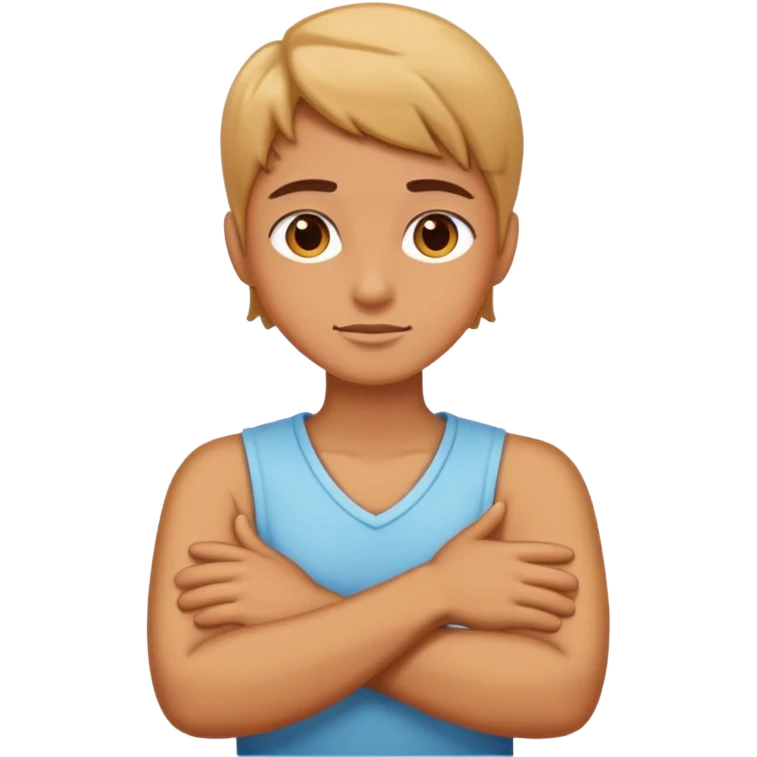 Arms crossed around neck emoji