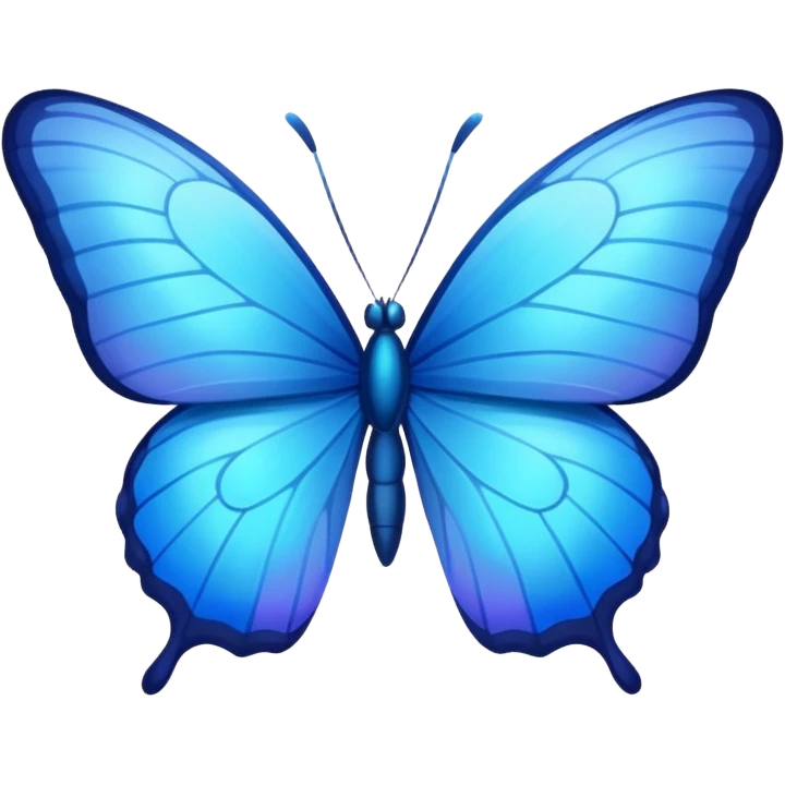 blue butterfly, vibrant, minimal emoji