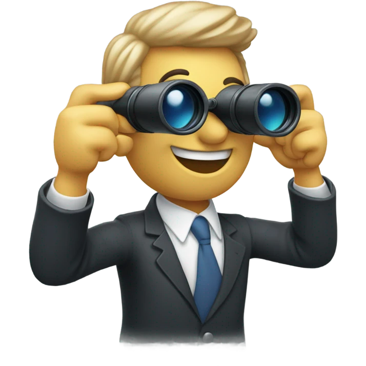 Looking through a telescope smiling with thumbs up  emoji