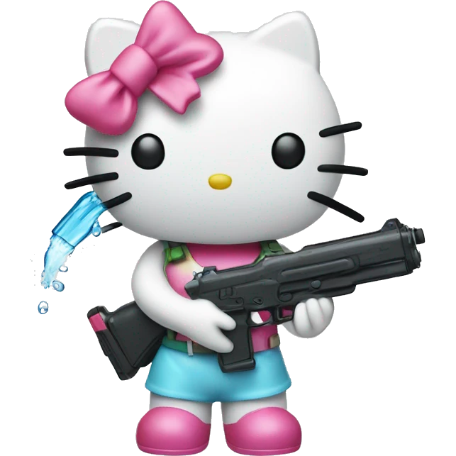 Hello-kitty hello-kitty with a water gun emoji