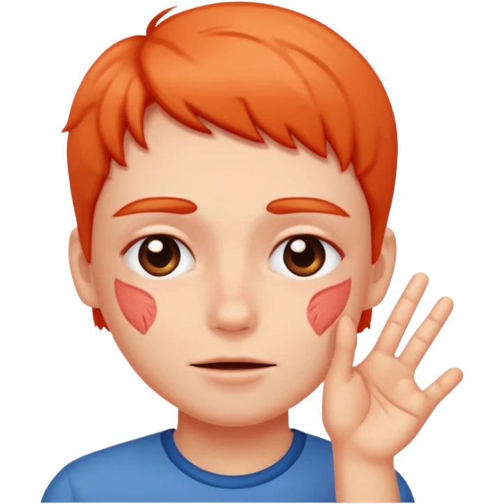 blushing with fingers emoji