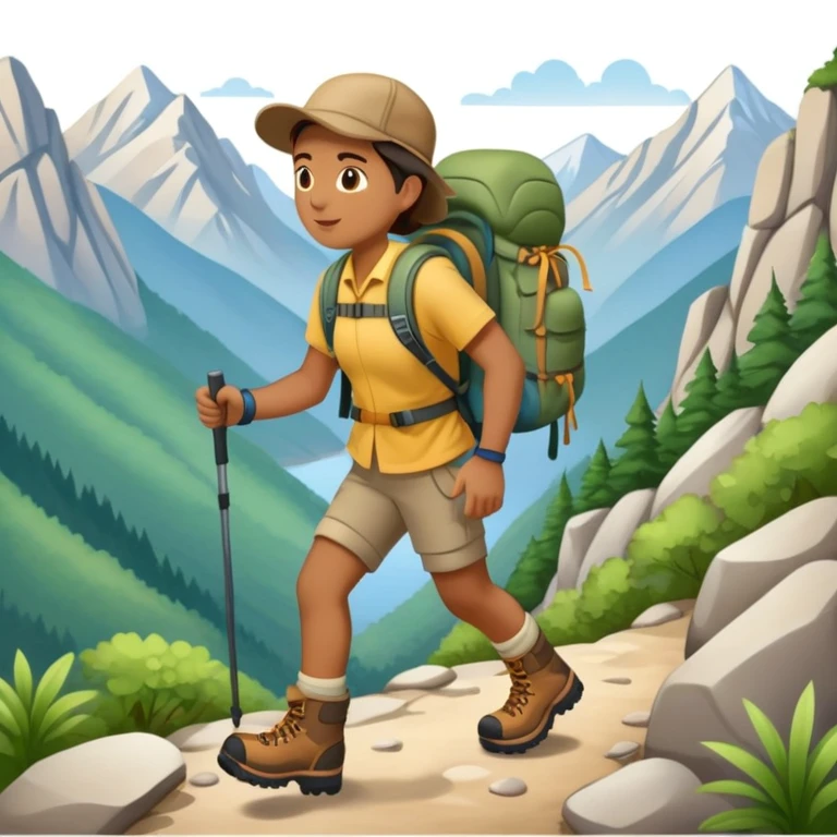 hiking in the mountains emoji