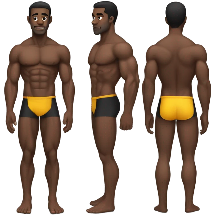 Black muscles guy bikini  emoji