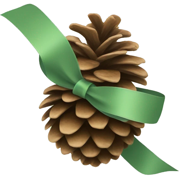 pine cone with Sage light green ribbon emoji