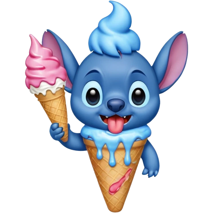 Stitch eating icecream emoji