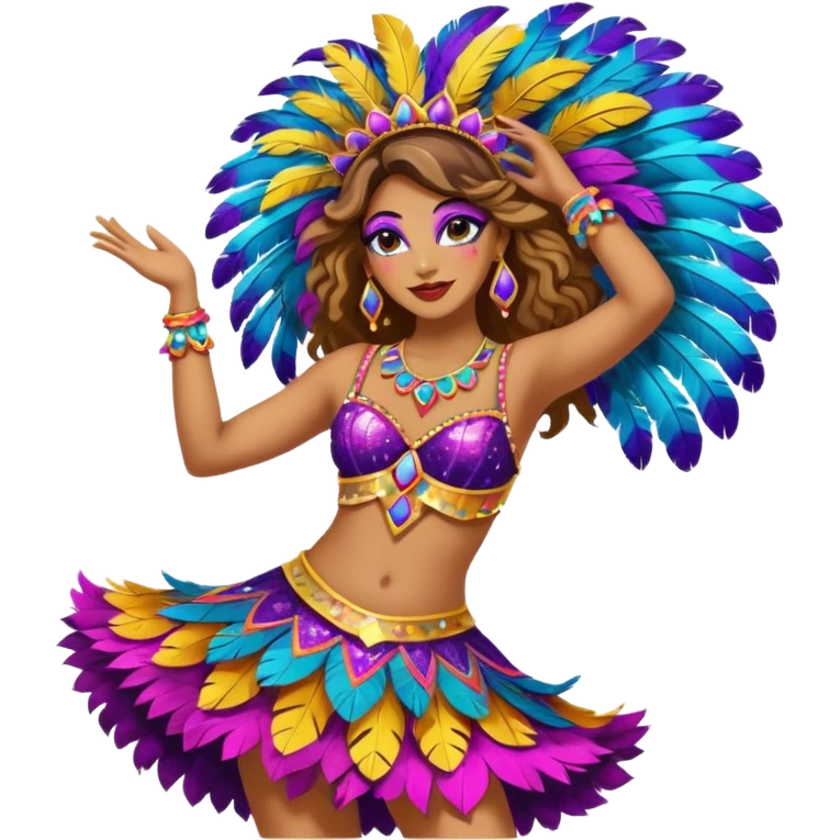 Dançando vestido com roupa de carnaval emoji