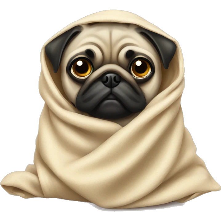 Pug under the blanket emoji