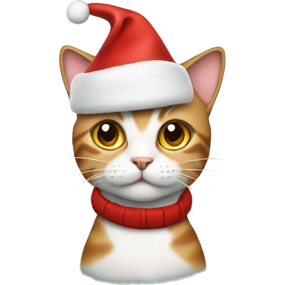 cat wearing christmas cap emoji