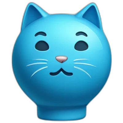 la tête d'un chat qui sort d'un vase bleu emoji