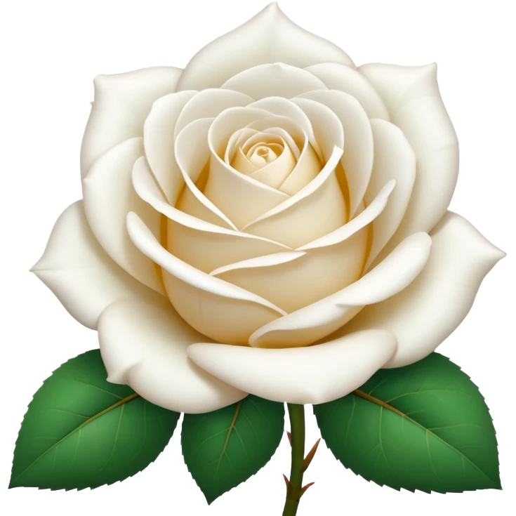white rose, without green leaves, just flower emoji