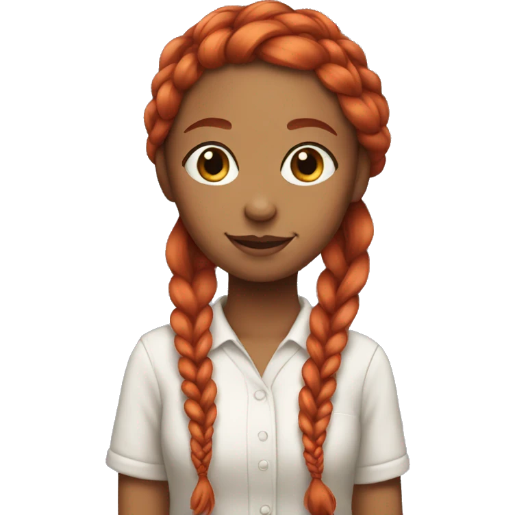 Girl with red hair and a braid emoji