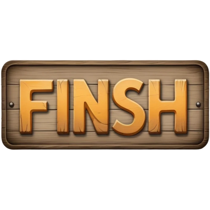 The Word "finish" written on a sign emoji