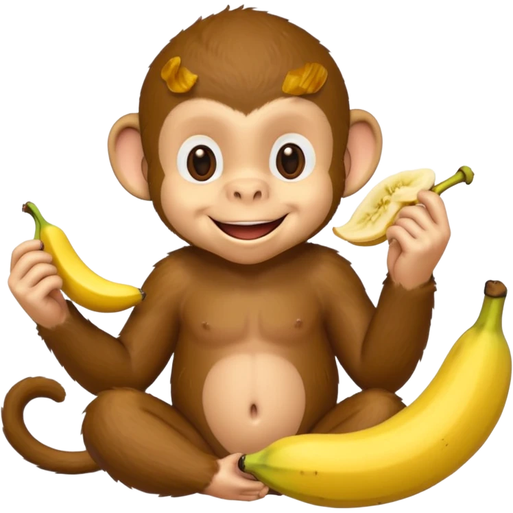Curious George monkey peeling a banana emoji