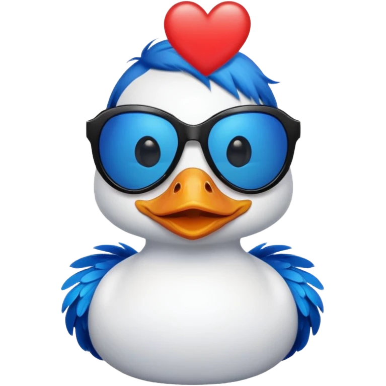 Make a frame emoji and inside it is a duck wearing red heart sunnies and the background is sky or anything blue make it like this 🌇 but what I described inside  emoji