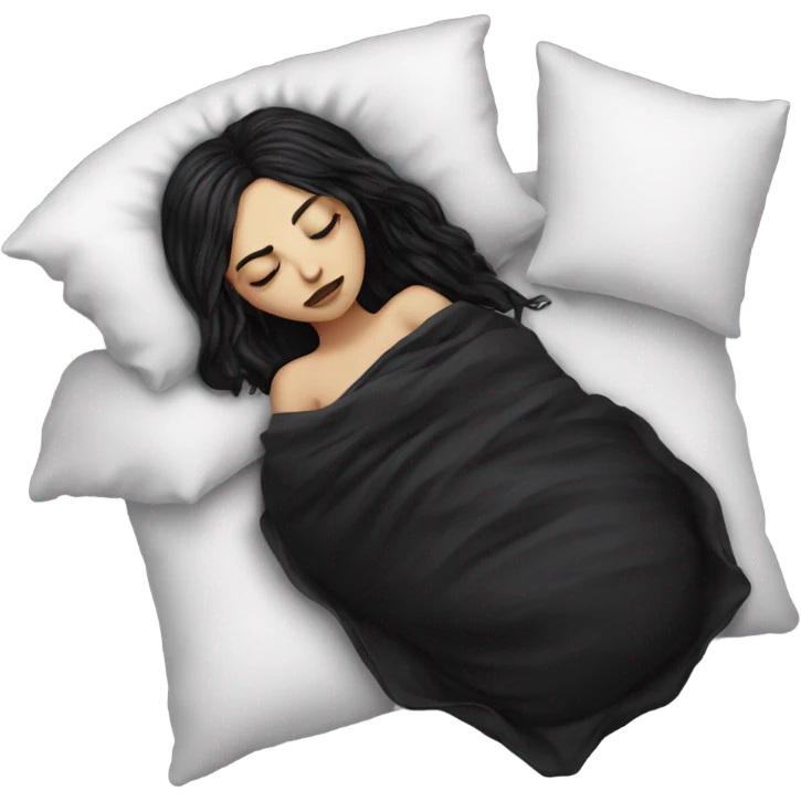 Goth girl sleeping in pillow emoji