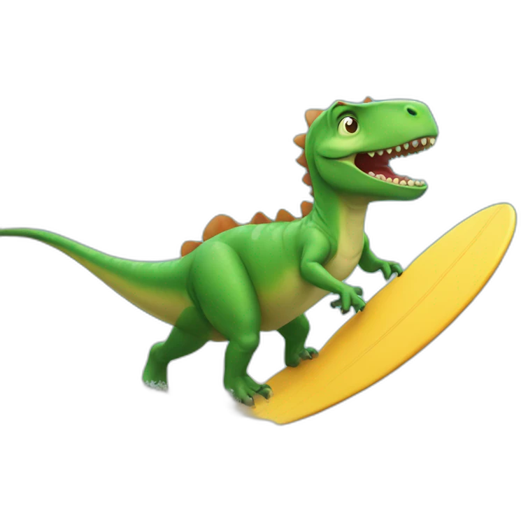 dino surfing emoji