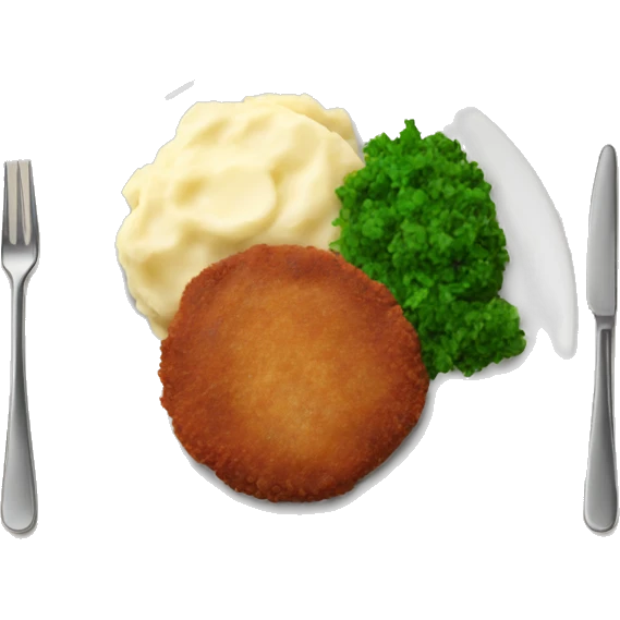 Cutlet with mashed potatoes on a plate emoji