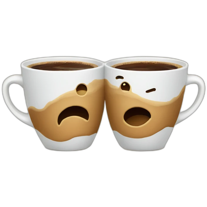 two coffee cups clashing emoji