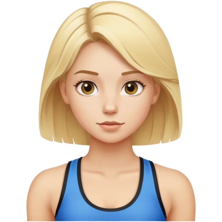 Blonde girl wearing gym outfit  emoji