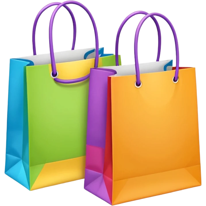 2 beautiful shopping bag emoji