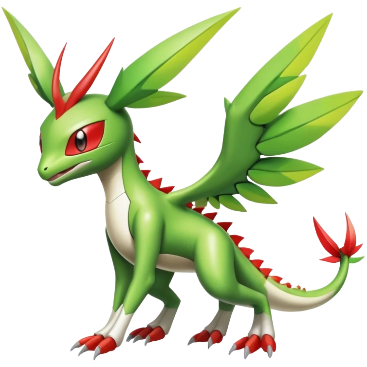 Cute Cool Edgy Shiny Futuristic Ethereal Legendary Kartana-Digimon-Flygon-hybrid full body emoji