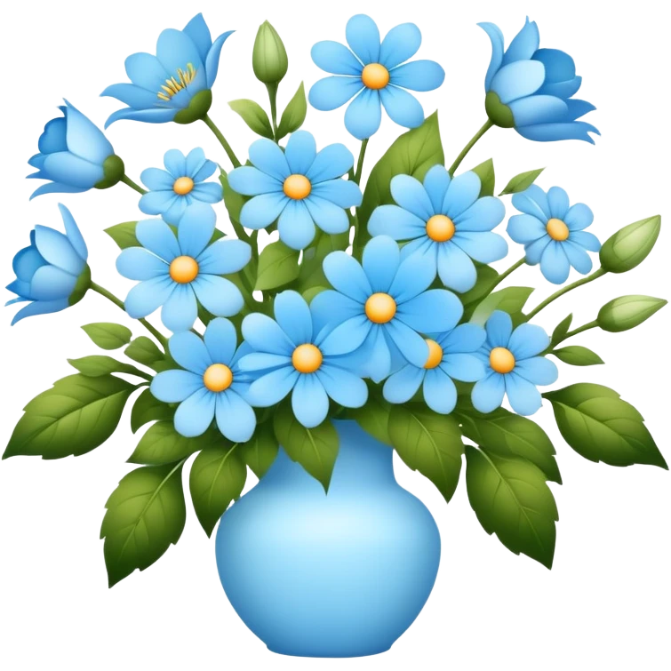 Light blue flower arrangement, Pinterest emoji